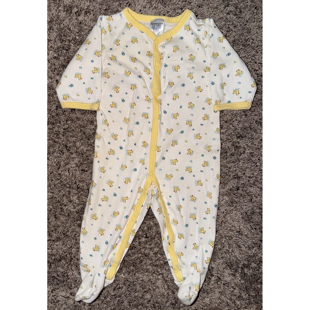 Vintage Gymboree Pastel Rainbow Tag 1999 Duckie Snap Up Sleeper 3-6 M Unisex